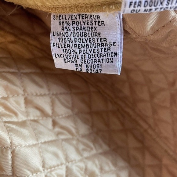 Talbots Jacket, Coat, Quilted Womens Size M Canary Yellow Snap Buttons, Pockets - Picture 7 of 13